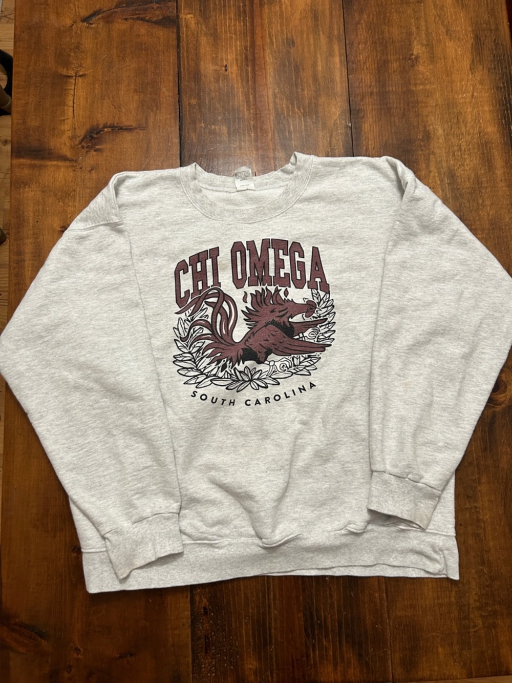 Chi Omega South Carolina Gray Crewneck Sorority Sweatshirt Womens Large